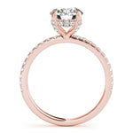 LUMEO Round Hidden Halo Diamond Engagement Ring Side View in 18k Solid Rose Gold 