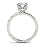 LUMEO Round Hidden Halo Diamond Engagement Ring Side View in Platinum 