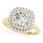 LUMEO Round Double Halo Engagement Ring 