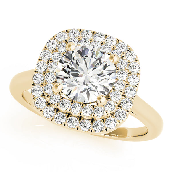 LUMEO Round Double Halo Engagement Ring 