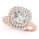LUMEO Round Double Halo Engagement Ring 