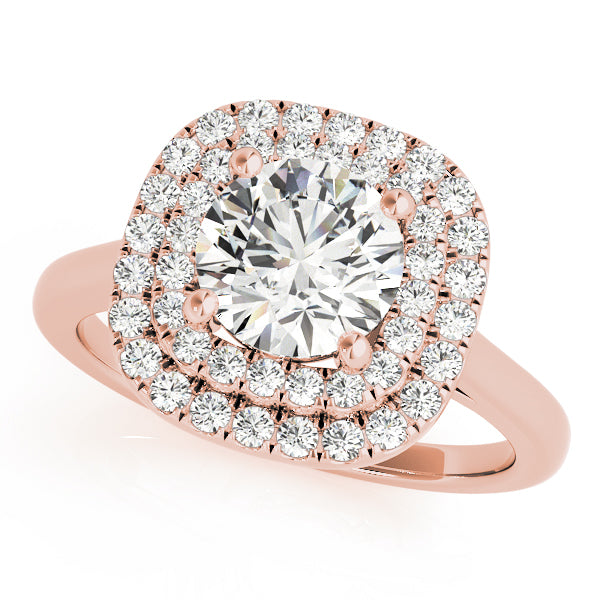 LUMEO Round Double Halo Engagement Ring 