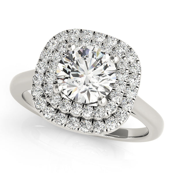LUMEO Round Double Halo Engagement Ring 