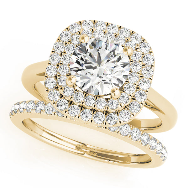 LUMEO Round Double Halo Engagement Ring 