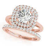 LUMEO Round Double Halo Engagement Ring 