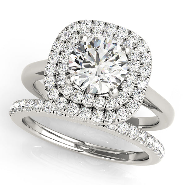LUMEO Round Double Halo Engagement Ring 