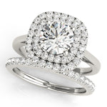 LUMEO Round Double Halo Engagement Ring 