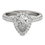 LUMEO Pear Halo Diamond Engagement Ring Set in Platinum 