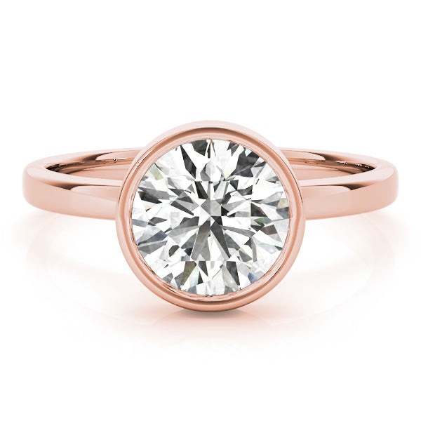 LUMEO Round Solitaire Diamond Engagement Ring Angle View in 18k Solid Rose Gold 