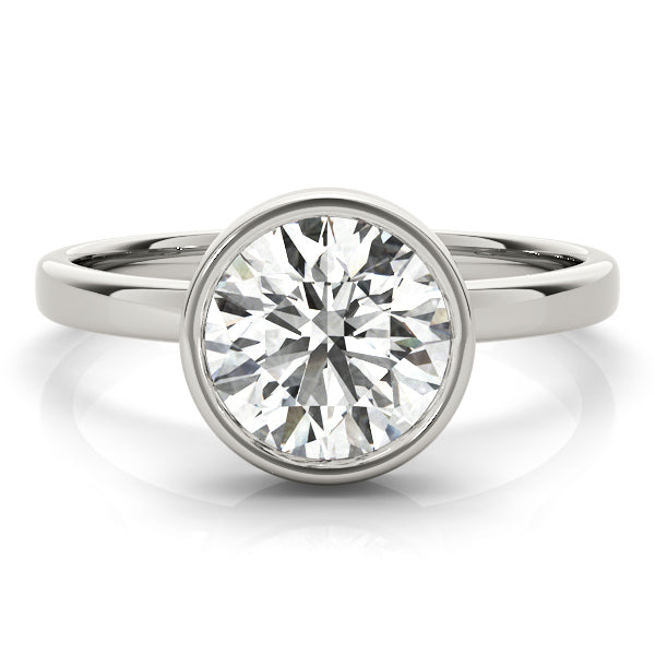 LUMEO Round Solitaire Diamond Engagement Ring Angle View in Platinum 