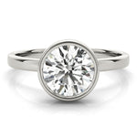 LUMEO Round Solitaire Diamond Engagement Ring Angle View in Platinum 