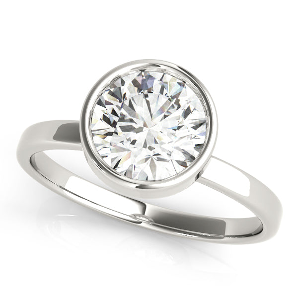 LUMEO Round Solitaire Diamond Engagement Ring Front View in Platinum 