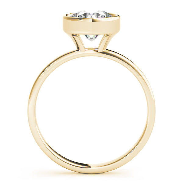LUMEO Round Solitaire Diamond Engagement Ring Side View in 18k Solid Yellow Gold 