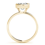 LUMEO Round Solitaire Diamond Engagement Ring Side View in 18k Solid Yellow Gold 