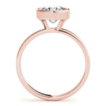 LUMEO Round Solitaire Diamond Engagement Ring Side View in 18k Solid Rose Gold 