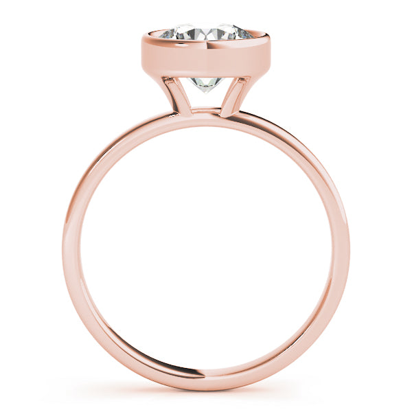 LUMEO Round Solitaire Diamond Engagement Ring Side View in 18k Solid Rose Gold 