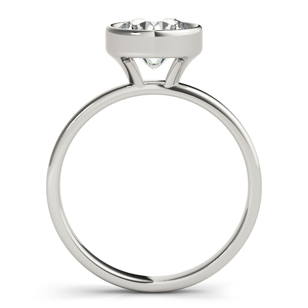 LUMEO Round Solitaire Diamond Engagement Ring Side View in Platinum 
