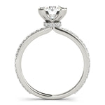 LUMEO Round Hidden Halo Diamond Engagement Ring Side View in Platinum 