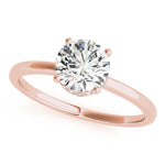 LUMEO Round Hidden Halo Diamond Engagement Ring Front View in 18k Solid Rose Gold 