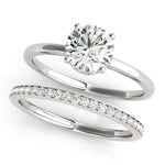 LUMEO Round Hidden Halo Diamond Engagement Ring Set in Platinum 