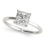 LUMEO Princess Hidden Halo Diamond Engagement Ring Front View in Platinum 