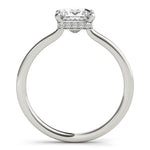 LUMEO Princess Hidden Halo Diamond Engagement Ring Side View in Platinum 