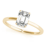 LUMEO Emerald Hidden Halo Diamond Engagement Ring Front View in 18k Solid Yellow Gold 