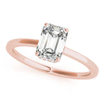 LUMEO Emerald Hidden Halo Diamond Engagement Ring Front View in 18k Solid Rose Gold 