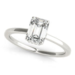LUMEO Emerald Hidden Halo Diamond Engagement Ring Front View in Platinum 