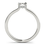 LUMEO Emerald Hidden Halo Diamond Engagement Ring Side View in Platinum 