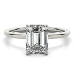 LUMEO Emerald Hidden Halo Diamond Engagement Ring Set in Platinum 
