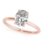 LUMEO Oval Hidden Halo Diamond Engagement Ring Front View in 18k Solid Rose Gold 