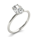 LUMEO Oval Hidden Halo Diamond Engagement Ring Angle View in Platinum 