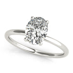 LUMEO Oval Hidden Halo Diamond Engagement Ring Front View in Platinum 
