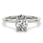 LUMEO Oval Hidden Halo Diamond Engagement Ring Set in Platinum 
