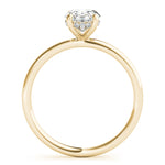 LUMEO Oval Hidden Halo Diamond Engagement Ring Side View in 18k Solid Yellow Gold 