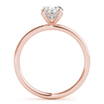 LUMEO Oval Hidden Halo Diamond Engagement Ring Side View in 18k Solid Rose Gold 