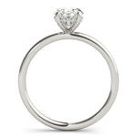 LUMEO Oval Hidden Halo Diamond Engagement Ring Side View in Platinum 
