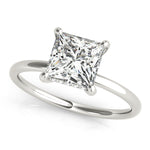LUMEO Princess Hidden Halo Diamond Engagement Ring Front View in Platinum 