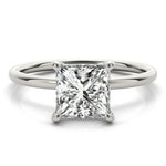 LUMEO Princess Hidden Halo Diamond Engagement Ring Set in Platinum 