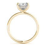 LUMEO Princess Hidden Halo Diamond Engagement Ring Side View in 18k Solid Yellow Gold 