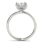 LUMEO Princess Hidden Halo Diamond Engagement Ring Side View in Platinum 