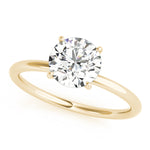LUMEO Round Hidden Halo Diamond Engagement Ring Front View in 18k Solid Yellow Gold 