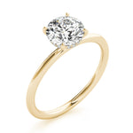 LUMEO Round Hidden Halo Diamond Engagement Ring Angle View in 18k Solid Yellow Gold 