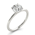 LUMEO Round Hidden Halo Diamond Engagement Ring Angle View in Platinum 