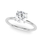 LUMEO Round Hidden Halo Diamond Engagement Ring Front View in Platinum 