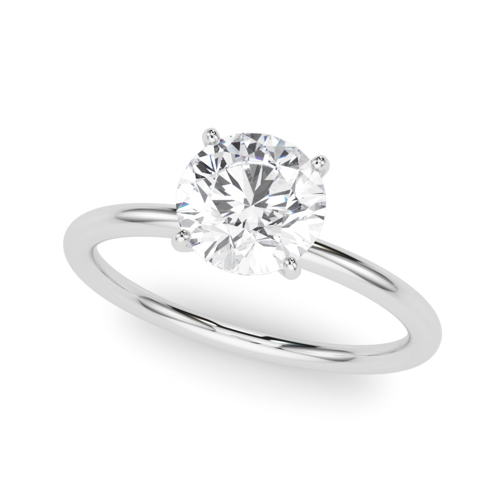 LUMEO Round Hidden Halo Diamond Engagement Ring Front View in Platinum 