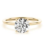 LUMEO Round Hidden Halo Diamond Engagement Ring Set in 18k Solid Yellow Gold 
