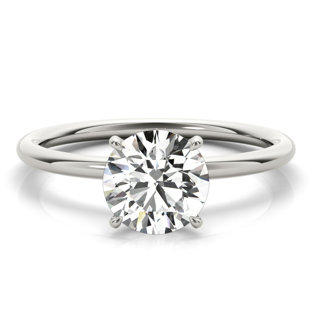 LUMEO Round Hidden Halo Diamond Engagement Ring Set in Platinum 