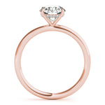 LUMEO Round Hidden Halo Diamond Engagement Ring Side View in 18k Solid Rose Gold 